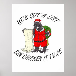 Affiche Poulet de la poubelle de Noël