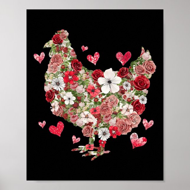 Affiche Poulet de la Saint-Valentin floral - Hommes de la  (Devant)