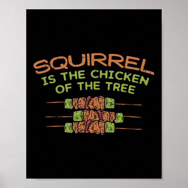 Affiche Poulet De L'Arbre, Drôle Chasseur D'Écureuil Bbq G (Devant)