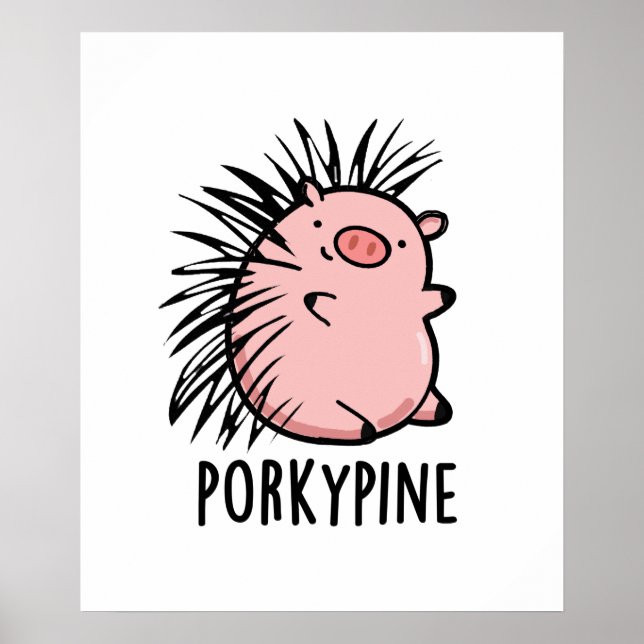 Affiche Poulet de porc-pin drôle Porcupine Poulet de porc (Devant)