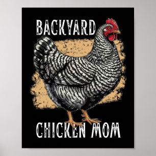 Affiche Poulet de roche rouge Maman Ckyard Plymouth Poulet