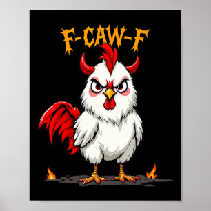 Affiche Poulet d'Halloween F-caw-f Fcawf Poulet Pun Humour