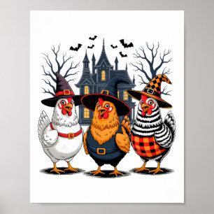 Affiche Poulet d'Halloween Sorcière Saison Sombre Pour Hom