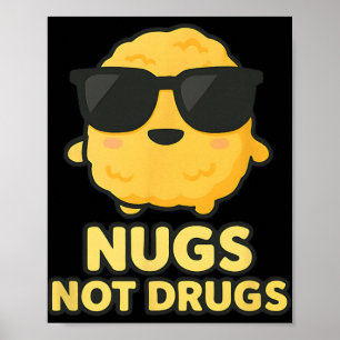 Affiche Poulet drôle de dessin animé Nugget Nugs pas de dr