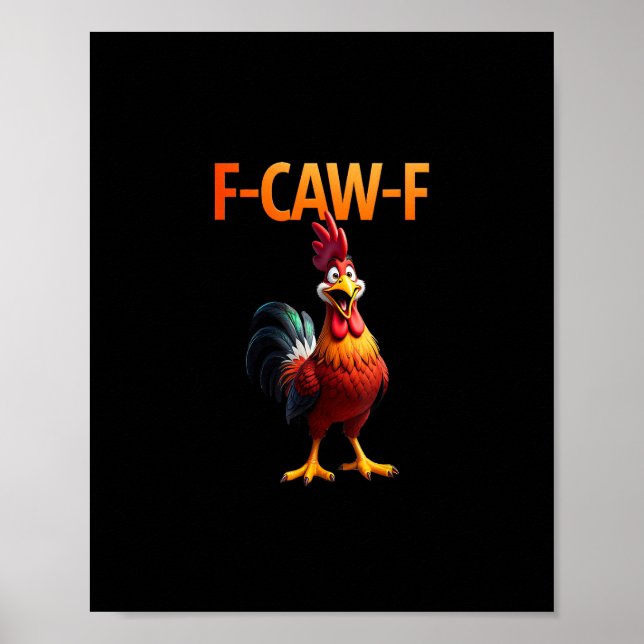 Affiche Poulet drôle F-Caw-F F-Caw-F Poulet gothique Vinta (Devant)