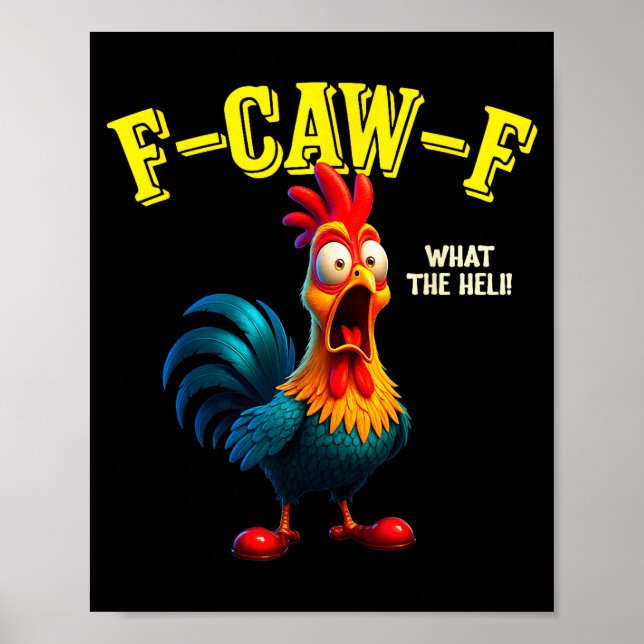 Affiche Poulet drôle F-caw-f Quel humour de hélicoptère Co (Devant)