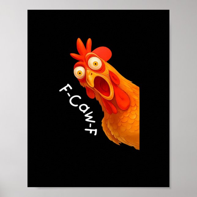 Affiche Poulet essentiel classique rétro F-Caw-F (Devant)