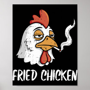 Affiche Poulet Frit Blague Drôle Humour Adulte Hommes Femm