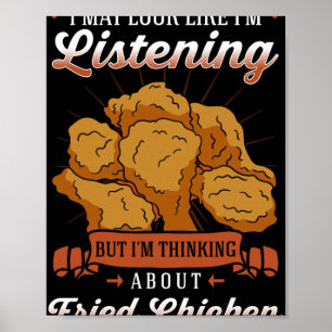 Affiche Poulet frit mariné enrobé snack croquant