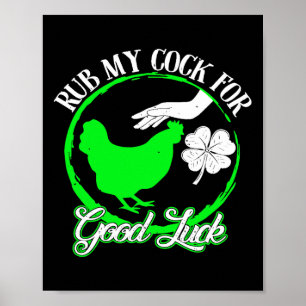 Affiche Poulet Frotte Moi Pour Bonne Chance St Patrick