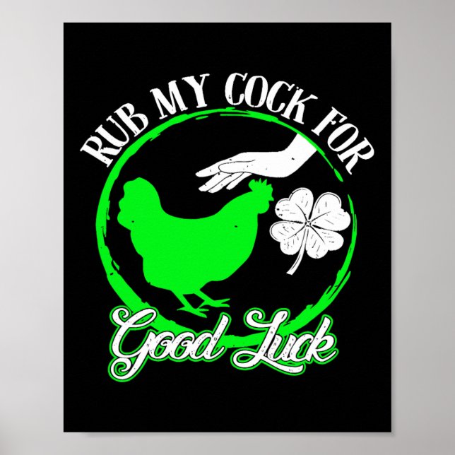 Affiche Poulet Frotte Moi Pour Bonne Chance St Patrick  (Devant)