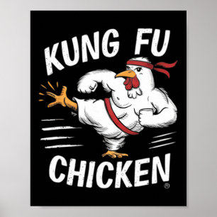 Affiche Poulet Kung Fu Karaté Rigolo Coq Femmes Hommes Chi