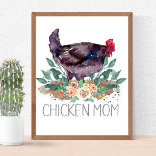 Affiche Poulet maman Agriculture biologique Jardinage Perm