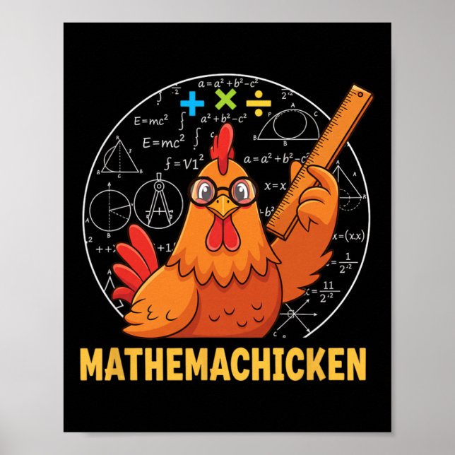 Affiche Poulet, Mathpoulet Math Poule  (Devant)