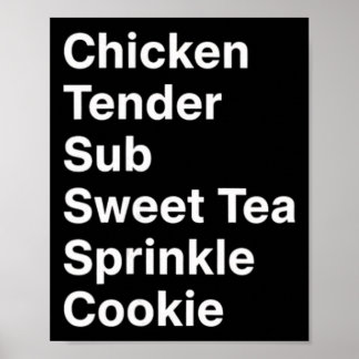 Affiche Poulet, Menu Manifesto Sub de poulet tendre doux T