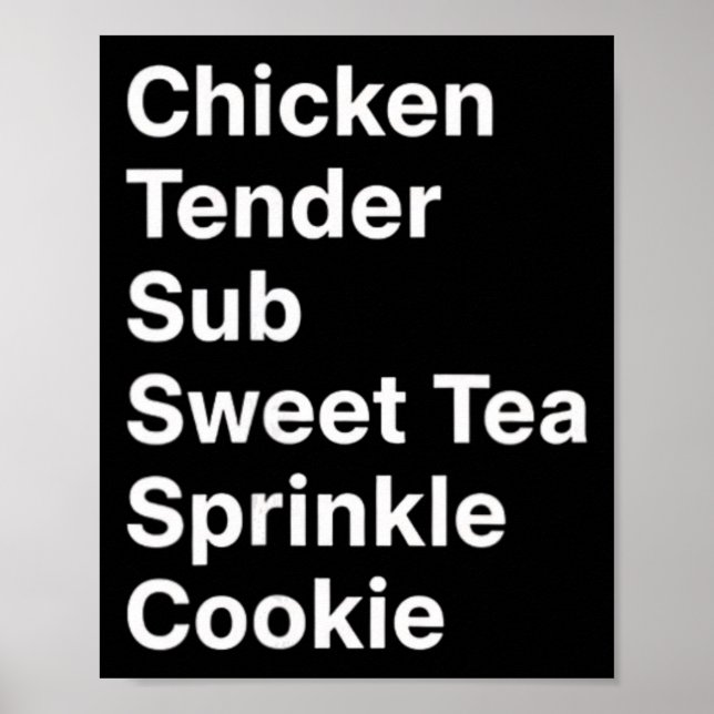 Affiche Poulet, Menu Manifesto Sub de poulet tendre doux T (Devant)