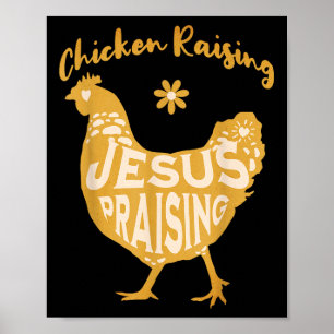 Affiche Poulet Mignon Elevage Et Jésus Louant La Foi Graph