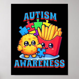 Affiche Poulet Nugget Et Sensibilisation sur l'autisme Fri