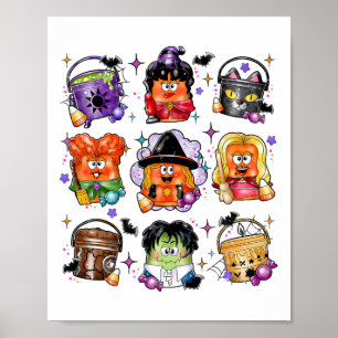 Affiche Poulet Nuggets Citrouille Halloween 90's Vintage H