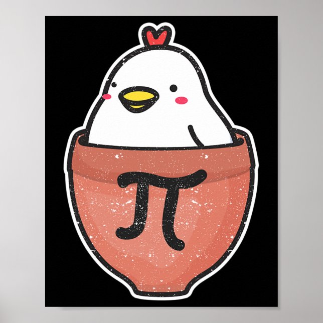 Affiche Poulet Pot Pi Day Funny Math Enseignant Mathématiq (Devant)