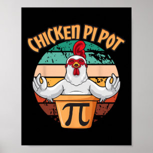 Affiche Poulet Pot Pi Vêtements Pi Jour Vintage Rétro Math
