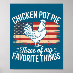 Affiche Poulet T E Trois de Mes Choses Préférées Drôle