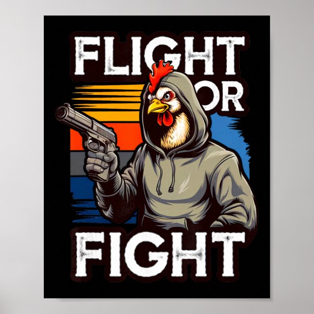 Affiche Poulet Thug En Colère Vol Ou Réaction De Combat Dr (Devant)