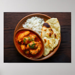 Affiche Poulet Tikka Masala Curry épicé au riz