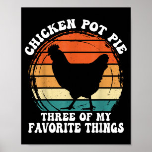Affiche Poulet Vintag T E Trois De Mes Choses Préférées