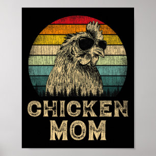 Affiche Poulet vintage Maman Amateurs de poulet Maman Fête