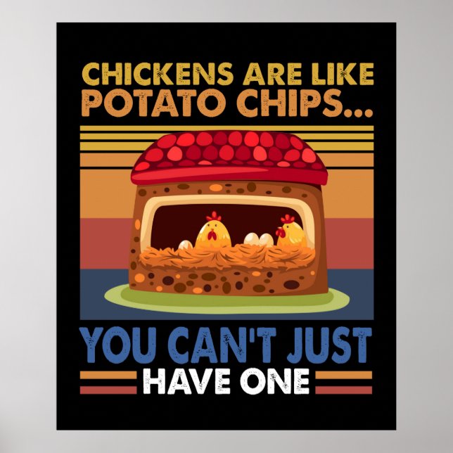 Affiche Poulets comme des chips de pommes de terre Vous ne (Devant)