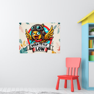 Affiche Poulette Aviatrice