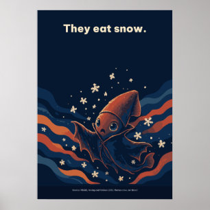 Affiche Poulpe profond Ils mangent la neige Neige marine F