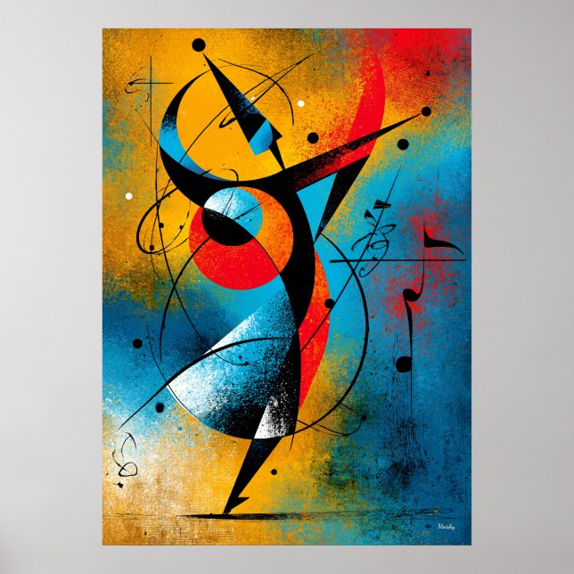 Affiche Pouls Céleste – Mur Géométrique Abstrait Moderne (Devant)