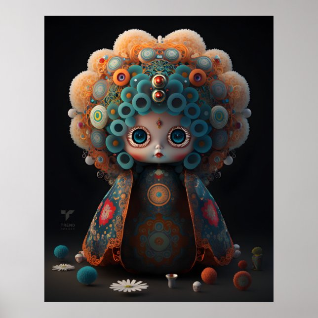 Affiche Poupée Anime colorée 3D - Takashi Murakami (Devant)