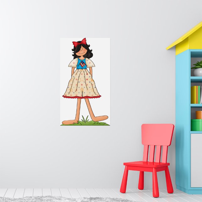 Affiche Poupée de cerf patriotique fille Americana Folk (Créateur téléchargé)