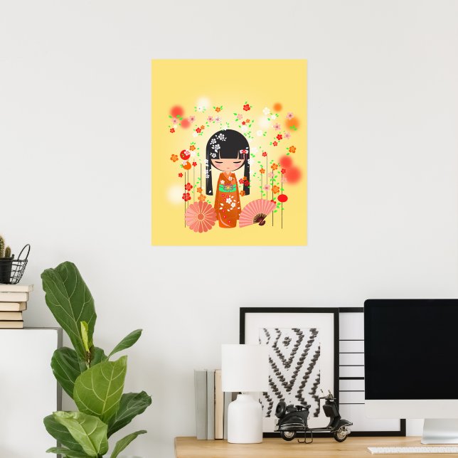 Affiche Poupée Kokeshi (Bureau à domicile)