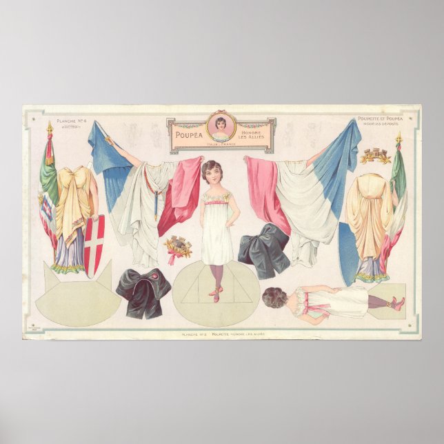 Affiche Poupée papier vintage (Devant)