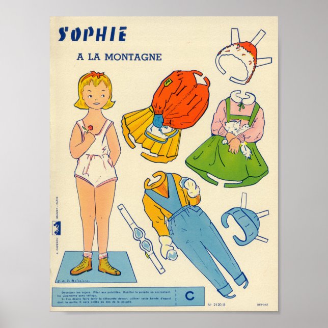 Affiche Poupée papier vintage (Devant)