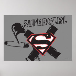 Affiche Poupées de sécurité noire Supergirl