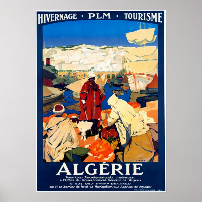 Affiche Pour ALGERIE Vintage voyage ferroviaire français P (Devant)