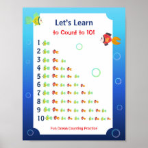 Affiche pour apprendre à compter jusqu'à 10 pour l