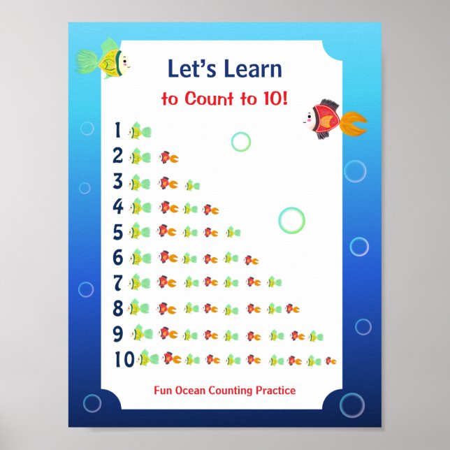 Affiche pour apprendre à compter jusqu'à 10 pour l (Devant)