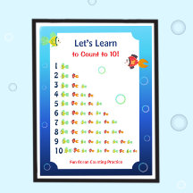 Affiche pour apprendre à compter jusqu'à 10 pour l