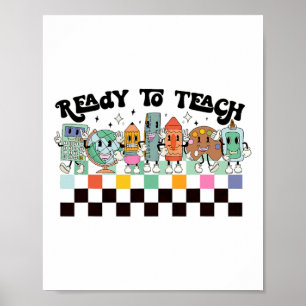 Affiche Pour Apprendre Super Vie D'Enseignant Retro Premie
