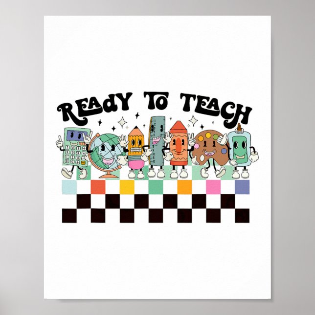Affiche Pour Apprendre Super Vie D'Enseignant Retro Premie (Devant)