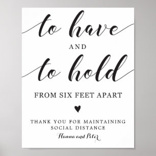 Affiche Pour avoir et tenir un signe de distance sociale