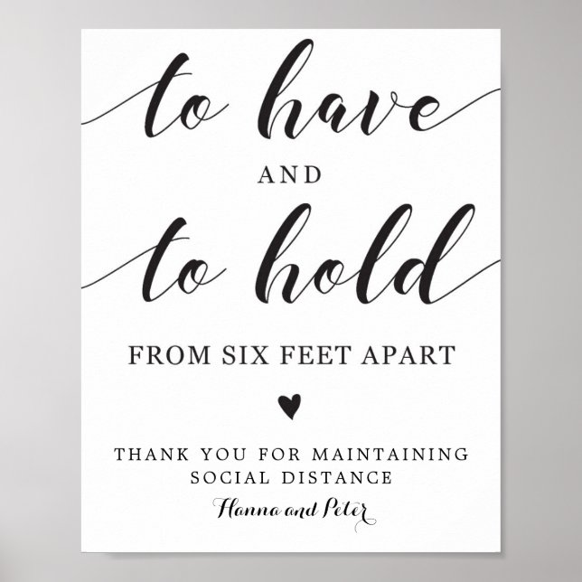 Affiche Pour avoir et tenir un signe de distance sociale (Devant)