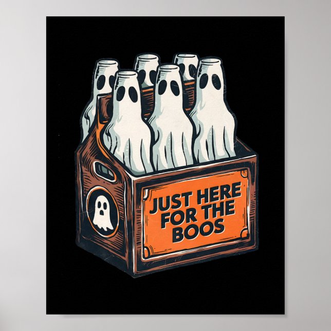 Affiche Pour Boos Halloween 6 Pack Booze Ghost Bière Bot (Devant)