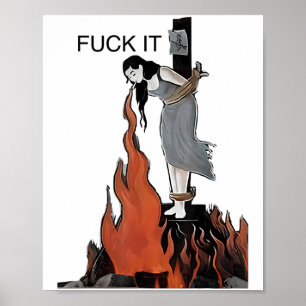 Affiche Pour ça drôle - Sorcière brûle dans les flammes Fi